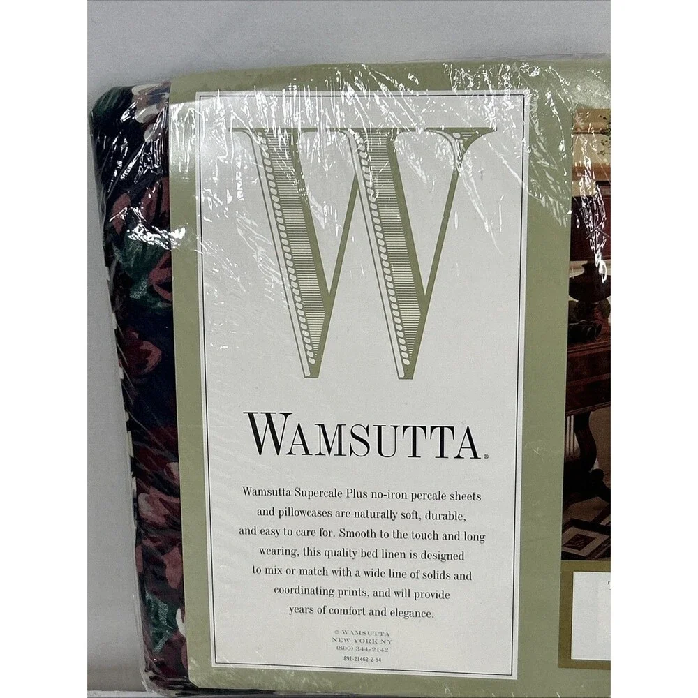 2 Wamsutta Supercale Plus Twin Fitted Sheet Tyler Garden Floral Black Grannycore